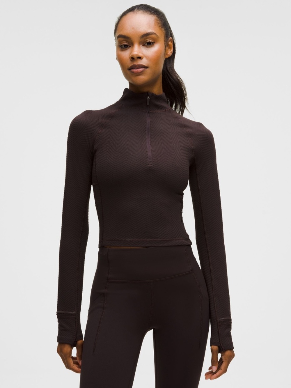 Lululemon It's Rulu Cropped Half-Zip in sequoia